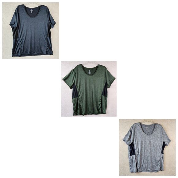 Real Essentials Women's Lot Of 3 Athletic Tops Size 2X - Picture 1 of 5